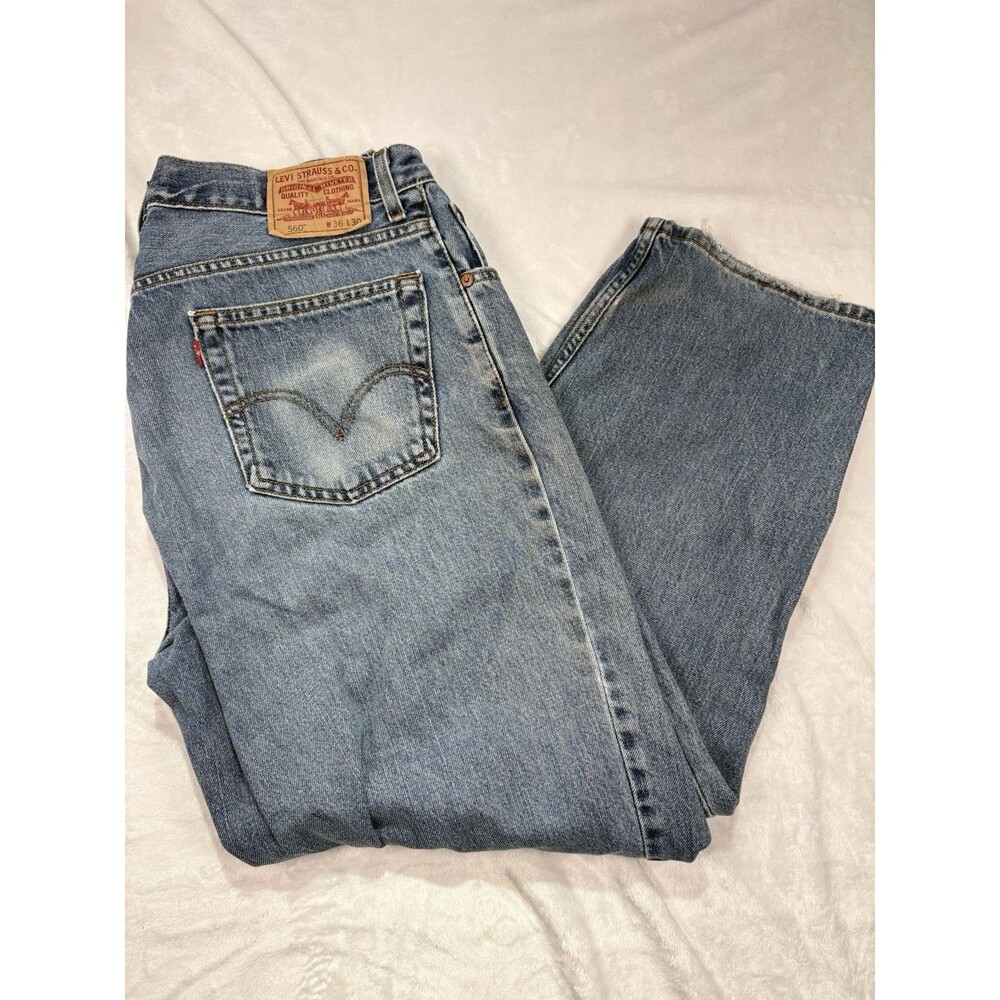 Levi's 560 Jeans Men's 36x30 Blue Denim Loose Fit Straight Work Pants Faded
